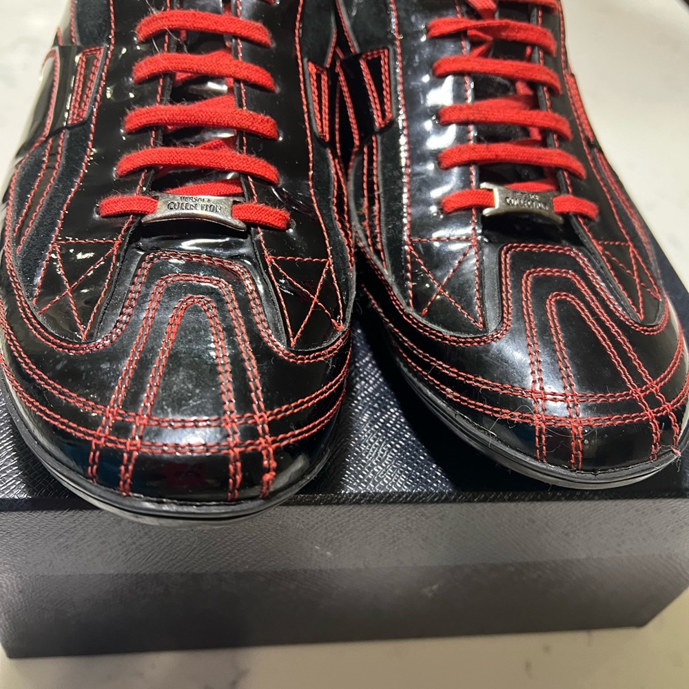 Versace Collection Black Red Sneakers
Men’s Size 11 US / 44 EU – Model VS 081 - Picture 7 of 12